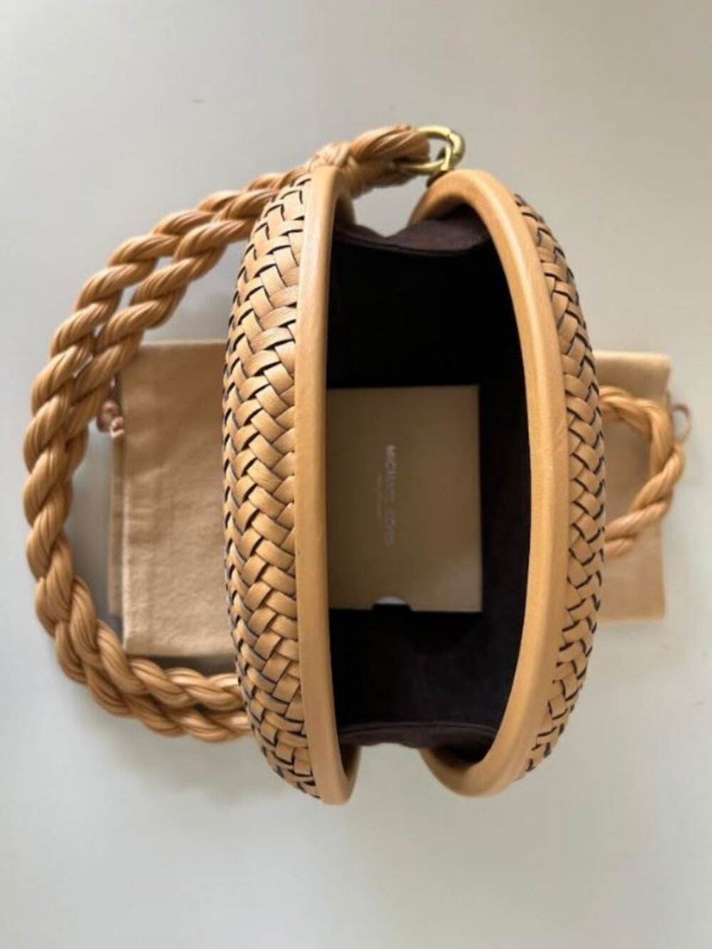 $2K MICHAEL KORS "JONI" HAND-WOVEN LEATHER PURSE_AS SEEN ON RUNWAY! - Picture 6 of 9